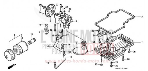 OIL PAN/OIL PUMP CB750F2V de 1997